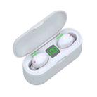 F9-2 LED Digital Display Wireless In-Ear Noise Reduction Long Life Bluetooth Headset(White) - 1