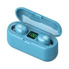 F9-2 LED Digital Display Wireless In-Ear Noise Reduction Long Life Bluetooth Headset(Sky Blue) - 1