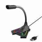 RGB Microphone Home Game Live Voice Video Microphone, Interface: USB(Black) - 1