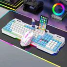 K-Snake Mechanical Feel Keyboard Mouse Kit USB Wired 104 Keycaps Computer Keyboard, Style: Keyboard+Mouse (White Blue)  - 1