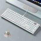 LANGTU LT104 Mechanical Keyboard Backlight Display Flexible DIY Keyboard, Style: Wired Single Mode Silver Axis (White) - 1