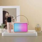 Portable RGB Lighting Effect Bluetooth Speaker Home Mini Karaoke Audio, Style: Single Microphone+Speaker(Pink) - 1