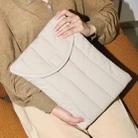 15.6-16 inch Flat Cotton Embroidery Inner Bag Lightweight Space Cotton Protective Case(Gray White) - 1