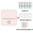 X6 200DPI Student Homework Printer Bluetooth Inkless Pocket Printer Pink 5 Printer Papers+5 Sickers+3 Color Papers - 1