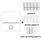 X6 200DPI Student Homework Printer Bluetooth Inkless Pocket Printer White 5 Printer Papers+5 Stickers + 3 Color Papers - 1