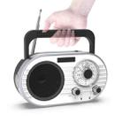 FM/AM/SW Multi-band Radio Rechargeable Music Player with Flashlight(Silver) - 1