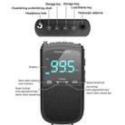 Pocket AM FM Digital Dispaly Radio With Stereo Earphone Jack, Alarm Clock,Weather Warning(Dark Gray) - 3