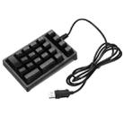 198I K21 Wired Mechanical Dightal Keyboard Multifunction Button RGB Backlight Office Keypad(Black) - 1