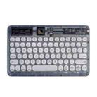 Backlight Bluetooth Wireless Keyboard Transparent Shell Retro Round Hat Three System Universal Keypad(Gray) - 1