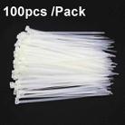 100pcs /Pack 8x350mm National Standard 7.6mm Wide Self-Locking Nylon Cable Ties Plastic Bundle Cable Ties(White) - 1