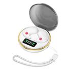 Digital Display Invisible Mini Leisure Stereo Binaural Bluetooth Earphones With Charging Compartment(White) - 1