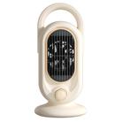 Small PTC Ceramic Heating Fan Vertical Desktop High-power Bedroom Heater, Style: EU Plug(Macaron White) - 1