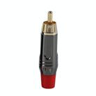 Pure Copper Soldered RCA Male Audio/Video Plug Assembled With AV Lotus Connector(Red) - 1
