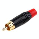 Pure Copper Soldered RCA Male Audio/Video Plug Assembled With AV Lotus Connector(Red) - 2