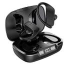 LED Digital Display Wireless Ear-Mounted Waterproof Bluetooth Earphone(Black) - 1