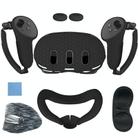For Meta Quest 3 7-In-1 Silicone Protective Case Dust-Proof And Drop-Proof VR Accessories(Black) - 1