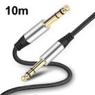 10m Audio Mixing Console Amplifier Drum Connection Cable 6.35MM Male To Male Audio Cable 28AWG OD4.0MM(Silver) - 1