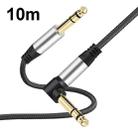 10m Audio Mixing Console Amplifier Drum Connection Cable 6.35MM Male To Male Audio Cable 28AWG OD4.0MM(Silver Straight To Curve) - 1