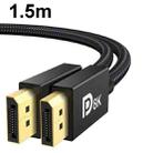 1.5m DP Cable 8K Computer Monitor Connection Cable 30AWG OD6.3MM With Nylon Mesh(Black Version 1.4) - 1