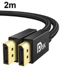 2m DP Cable 8K Computer Monitor Connection Cable 30AWG OD6.3MM With Nylon Mesh(Black Version 1.4) - 1