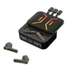 In-Ear Slider Digital Display Bluetooth Earphones 2 In 1 Bluetooth Earphone Charger(Black) - 1