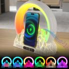 Flame Mountain Ambient Light Wireless Charger Smart Alarm Clock Bluetooth Speaker with Wake-up Function(White) - 1