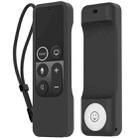For Apple TV HD / 4K+AirTag AhaStyle PT157 Remote Control Tracker 2 In 1 Silicone Protective Cover(Black) - 1