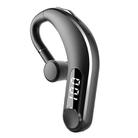 Ear-Mounted Waterproof Sports Smart Noise Reduction Bluetooth Earphones With LED Battery Display(Black) - 1