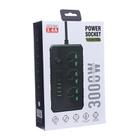 B09 2m 3000W 3 Plugs + PD + 4-USB Ports Multifunctional Flame-Retardant Socket With Switch(UK Plug) - 4