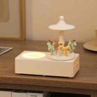 Carousel Shape Night Light Cute Wireless Bluetooth Speaker(White) - 1