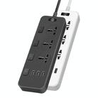 T14 2m 2500W 3 Plugs + 3-USB Ports Multifunctional Socket With Switch, Specification: US Plug (White) - 2