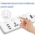 T14 2m 2500W 3 Plugs + 3-USB Ports Multifunctional Socket With Switch, Specification: US Plug (White) - 8