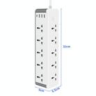 D15 2m 3000W 10 Plugs + PD + 3-USB Ports Vertical Socket With Switch, Specification: UK Plug - 3