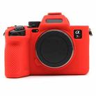 For Sony A7RV Mirrorless Camera Matte Protective Silicone Case, Color: Red - 1