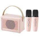 Portable Bluetooth Speaker Home Mini Karaoke Audio, Style: Dual-Microphone+Speaker(Pink) - 1
