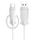Data Line Protector For IPhone USB Type-C Charger Wire Winder Protection, Spec: Small Head Band +USB Head White - 1