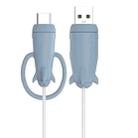 Data Line Protector For IPhone USB Type-C Charger Wire Winder Protection, Spec: Small Head Band +USB Head Light Blue - 1