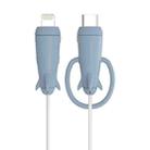 Data Line Protector For IPhone USB Type-C Charger Wire Winder Protection, Spec: Microcephaly +Small Head Band Light blue - 1