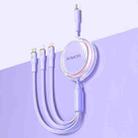 ROMOSS PD100W 3-In-1 Retractable Data Cable Type-C/USB-C To 8 Pin & Type-C & Micro Line 1.1m(Purple) - 1