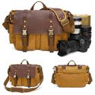 Outdoor Waterproof Camera Bag Leather Waxed Canvas Crossbody Photography Bag(Earth Yellow) - 3