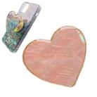 Heart-shape Colorful Shell Pattern Electroplated Airbag Phone Holder, Style: Pink Scallop - 1