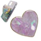 Heart-shape Colorful Shell Pattern Electroplated Airbag Phone Holder, Style: Purple Scallop - 1