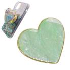 Heart-shape Colorful Shell Pattern Electroplated Airbag Phone Holder, Style: Light Green Scallop - 1