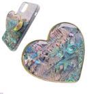 Heart-shape Colorful Shell Pattern Electroplated Airbag Phone Holder, Style: Blue Abalone - 1