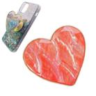 Heart-shape Colorful Shell Pattern Electroplated Airbag Phone Holder, Style: Orange Scallop - 1