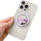 Glue Cartoon Floral Magnetic Airbag MagSafe Phone Telescopic Holder, Without Magnet, Color: 2-Flowers - 1