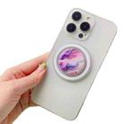 Glue Cartoon Floral Magnetic Airbag MagSafe Phone Telescopic Holder, Without Magnet, Color: 6-Marble - 1