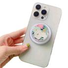 Glue Cartoon Floral Magnetic Airbag MagSafe Phone Telescopic Holder, Without Magnet, Color: 9-Flowers - 1