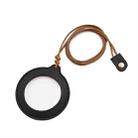 3X Adjustable Hanging Magnifier Portable Elderly Magnifying Glass with Leather Case(Black) - 1