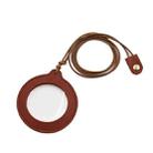 3X Adjustable Hanging Magnifier Portable Elderly Magnifying Glass with Leather Case(Light Brown) - 1